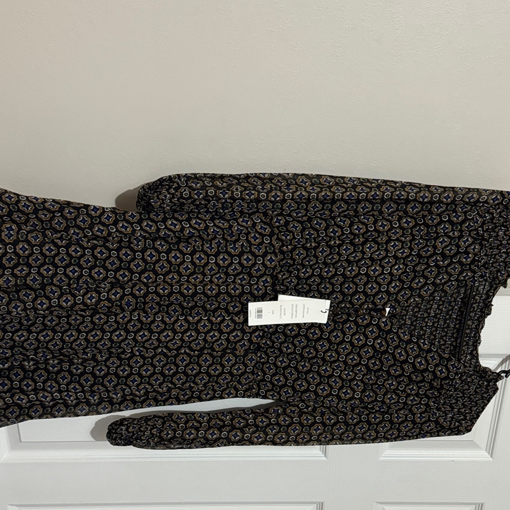 Veronica Beard Black and Gold Patterned Dress